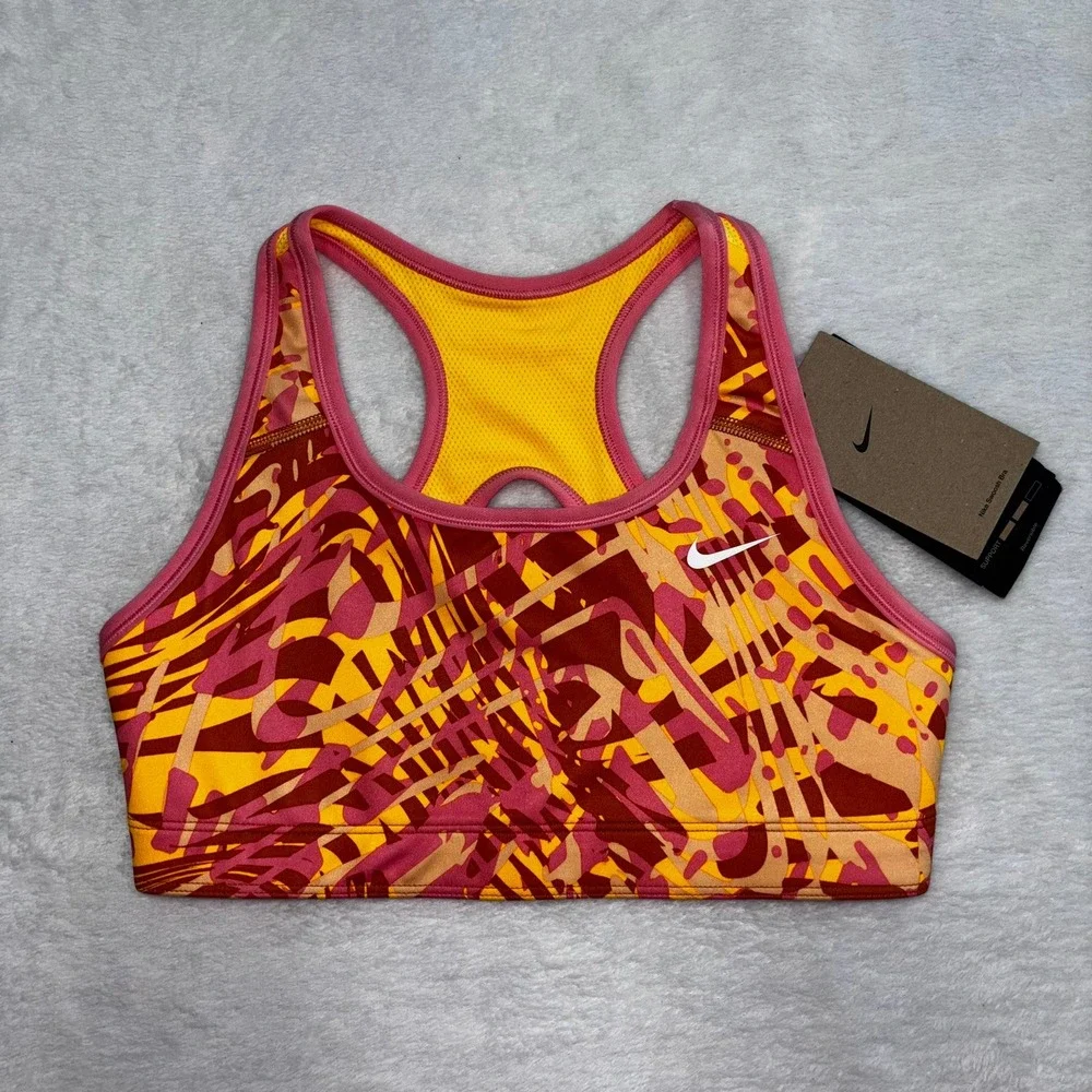 Nike Girls Reversible Sports Bra Pink/Yellow
